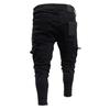 Mens Stretch Skinny Jeans Slim Fit Cargo Denim Pants Black Long Trousers