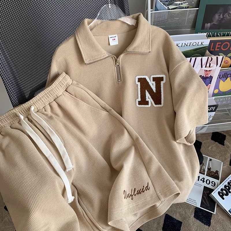 Summer Loose-Fit Women's Sports Suit Casual Comfortable 2-Piece Set Short Sleeves Korean Style Trendy Shorts