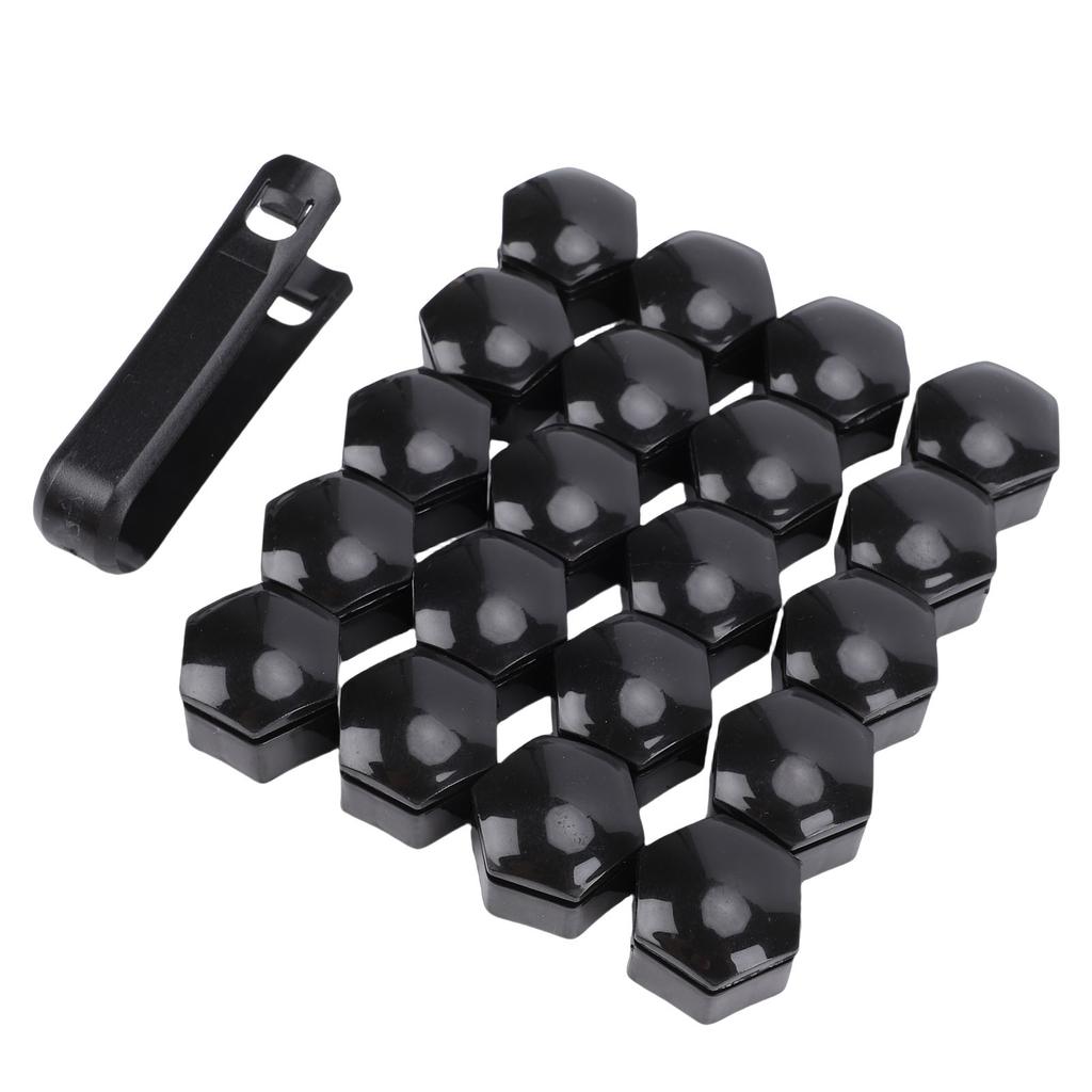 20PCS Lug Nut Covers Black 21mm Inner Hex Plastic Wheel Bolt Dust Caps Auto Hub Bolt Protector Universal for Cars