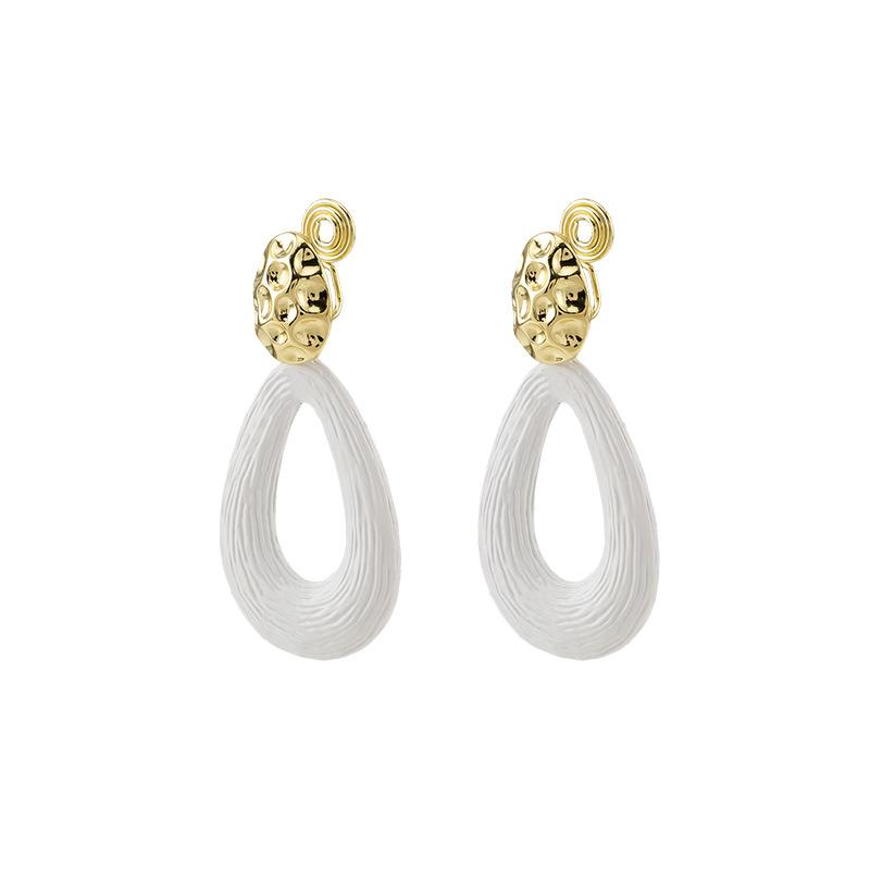 

Простые белые металлические длинные модные серьги с каплями воды, противомоскитные зажимы для ушей без отверстий для ушей