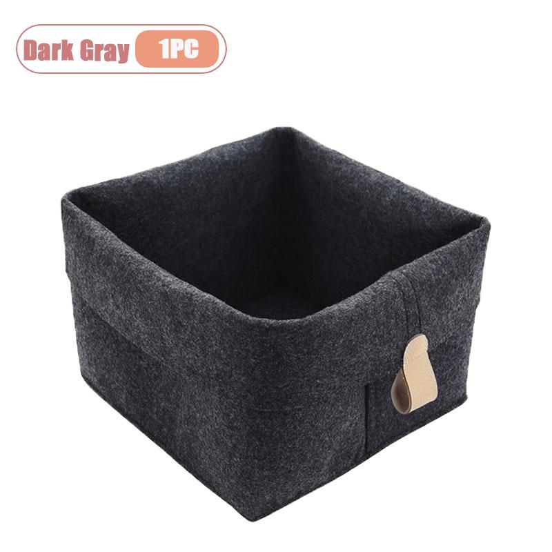 1-5PCS Desktop Organizer Basket Felt Storage Bin for Snacks and Sundries Home Office Desk Tidy Declutter Storage Box