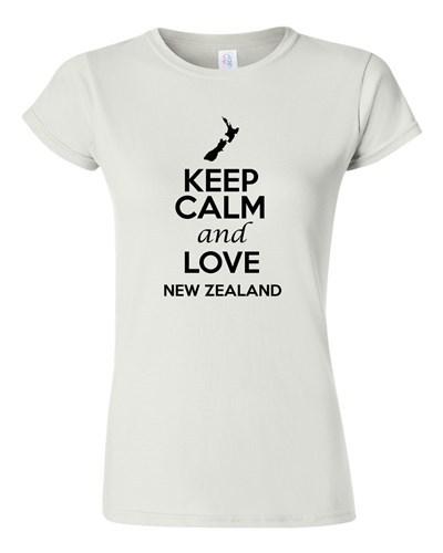 Junior Keep Calm And Love New Zealand Country Patriotic Novelty T-Shirt Tee Unisex T-Shirt S