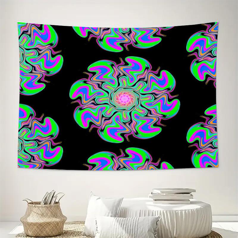 Psychedelic Tapestry Wall Hanging Hippie Room Decor Trippy Mushroom Galaxy Space Aesthetic Dorm Room Backdrop Twin Size