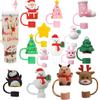 10mm Drinking Straw Cap Leak Stopper Christmas Gift Cute Silicone Straw Sleeve Party Decor Cup Accessories Spill Proof Stopper