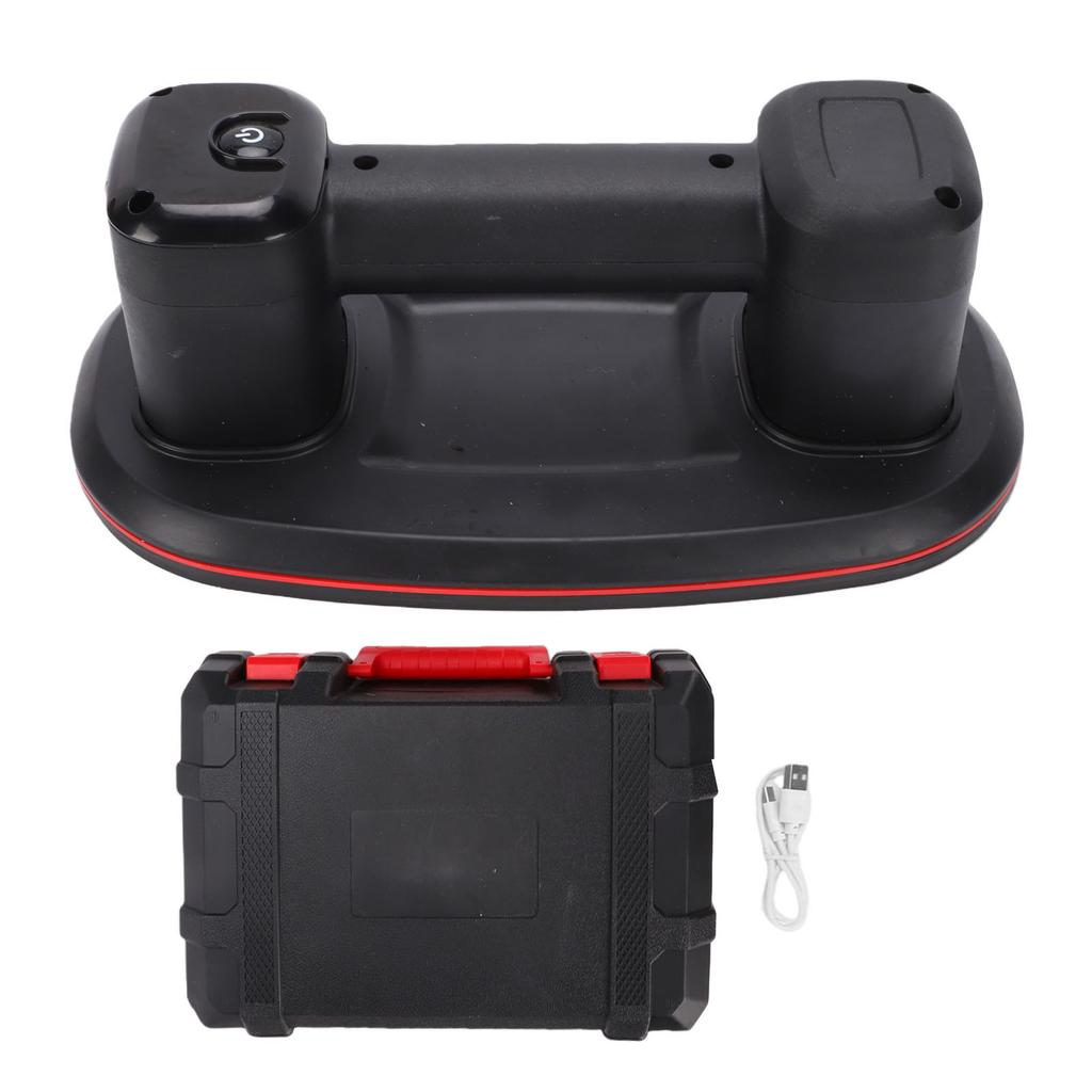 Electric Vacuum Suction Cup LCD Display Dual Motor Cordless Glass Lifter 660lb 300kg Suction Force Black