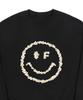 GRAVER [Unisex] Multiflower Dot Smile Sweatshirt_Black