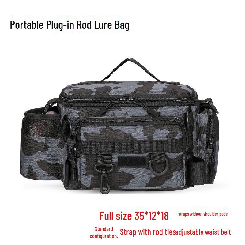 Multifunktionale Angeltasche mit großem Fassungsvermögen für Taille & Rute - Outdoor-Ausrüstungsaufbewahrung