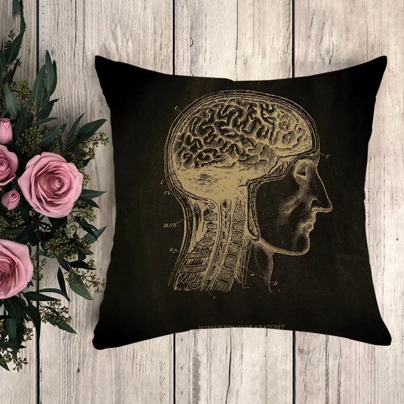 Decorative Pillowcase Anatomical Skeleton Fall Pillow Cover Cushion Covers for Bed Pillows Pilow Cases Cushions Home Decor