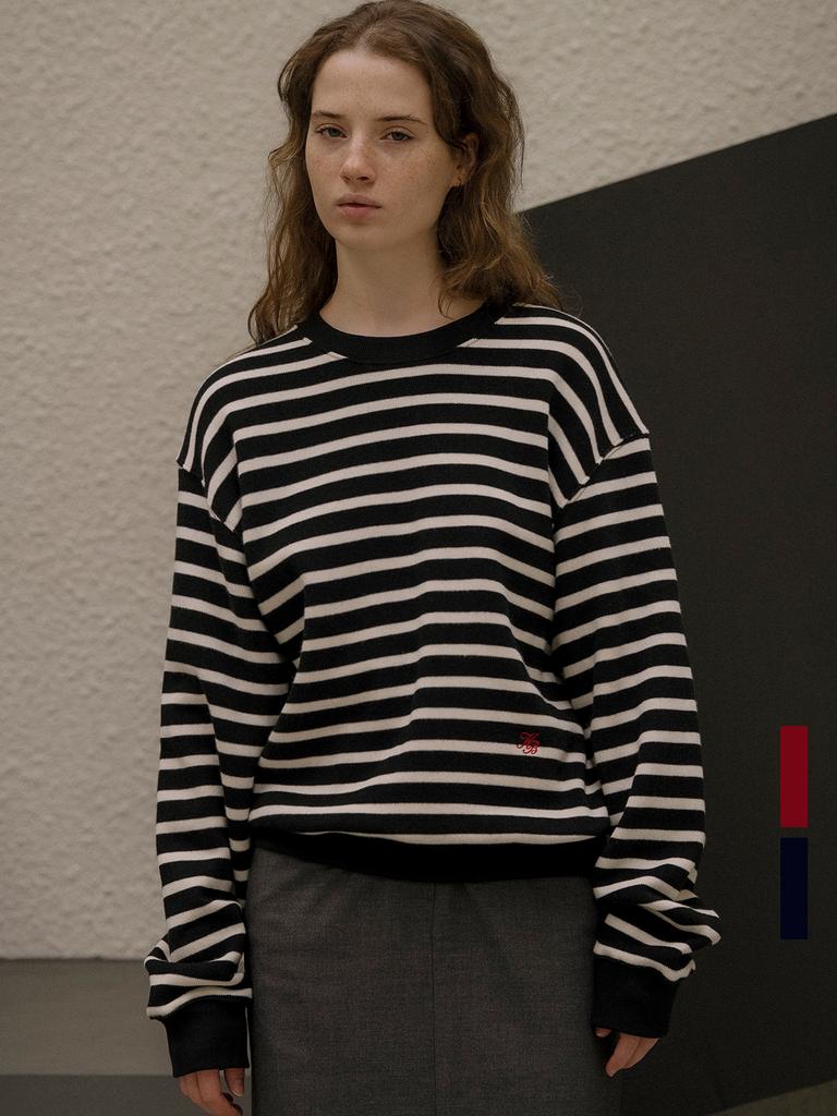 Nounbeleo Embroidered Napping Stripe Mtm [Knfw05Ts01]_[2Color]