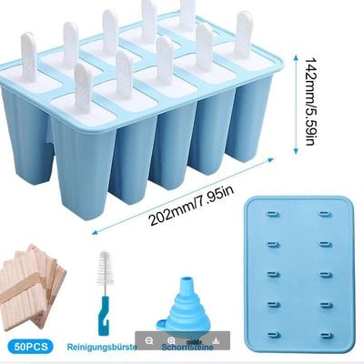 10-Cavity Silicone Popsicle Mold Kit