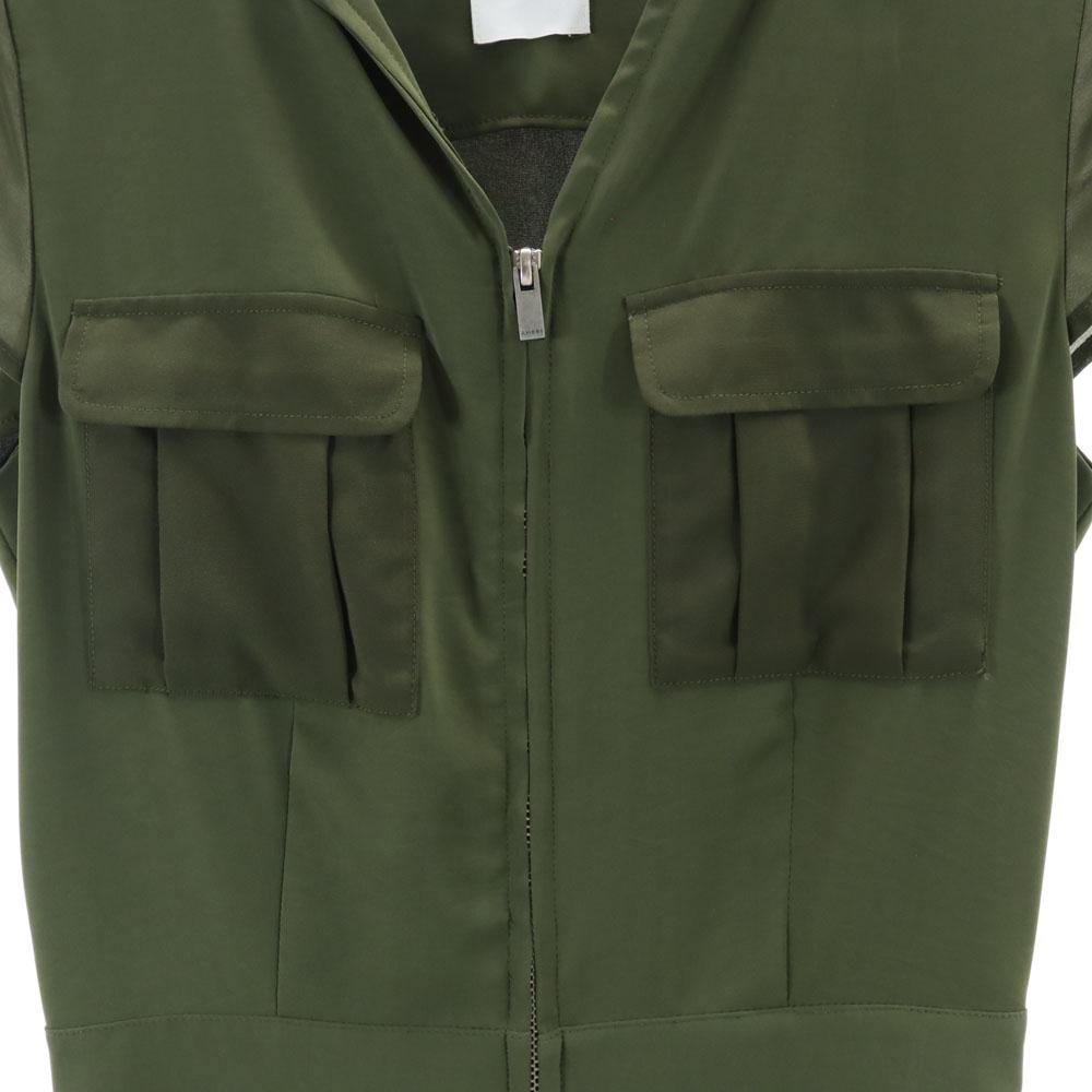 AMERI UNDRESSED Short sleeve All in one M khaki French sleeve jumpsuit Women Used