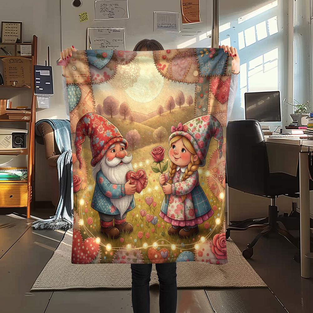 1 Stück Valentinstag Druck Flanelldecke, Hohe Qualität, Bequem für Alle Jahreszeiten, Heimdekoration, Perfekt für Weihnachten, Geburtstagsgeschenk