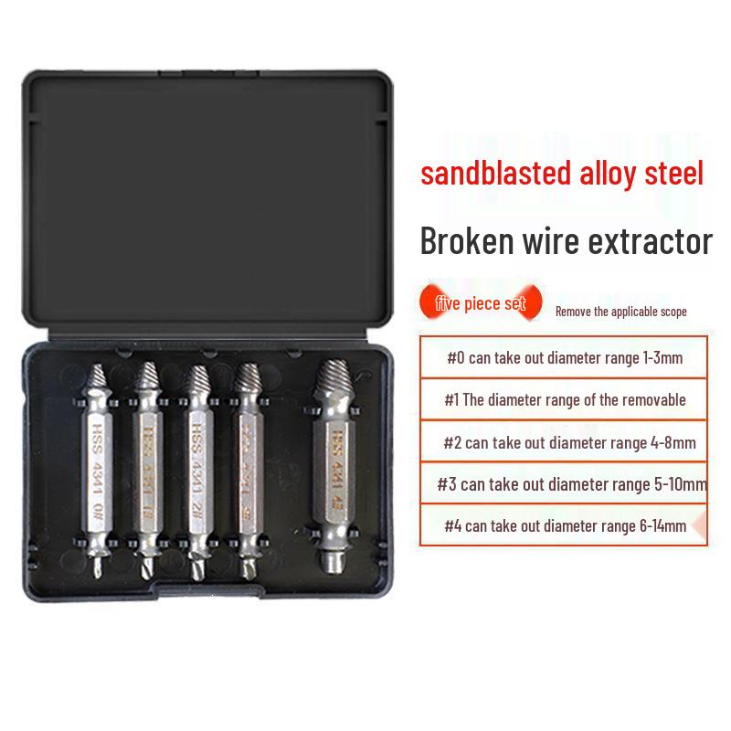 10-Piece Damaged Screw Extractor Set - Coarse & Fine Threads