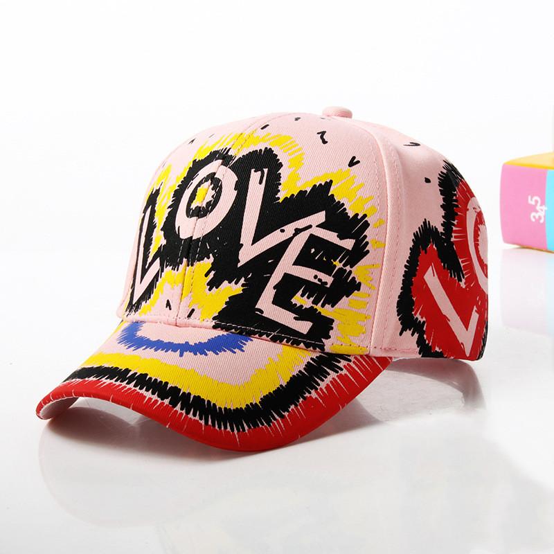 Fashion cotton Graffiti boy girl Baseball caps Children Printed snapback hat Kids Popular hip hop hat Cap hot sell