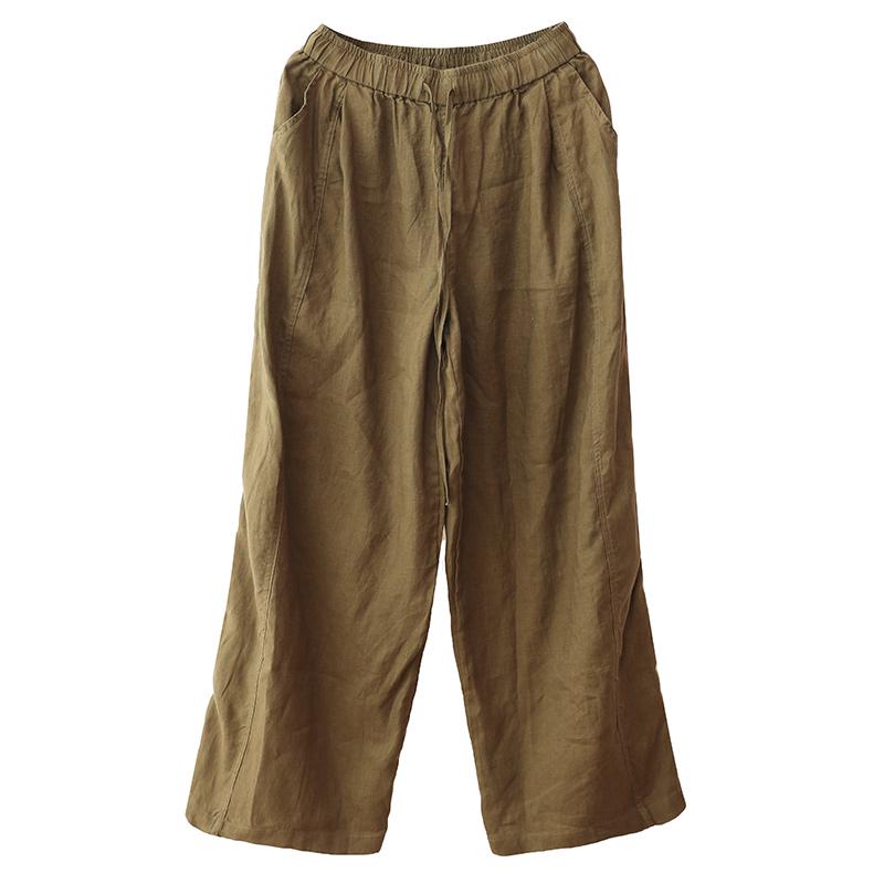 2026 New Stylish Banana Leg Linen Pants: Elastic Waist, Loose, Flattering Wide Legs
