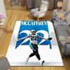 Christian McCaffrey Flannel Printed Carpet, Home Sofa Decoration for Living Room & Bedroom, Non‑Slip Play Flannel Floor Mat for Game Room