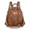 Backpack for Ladies New Casual, Large Capacity Fashionable and Versatile Schoolbag Soft Leather Backpack Lightweight