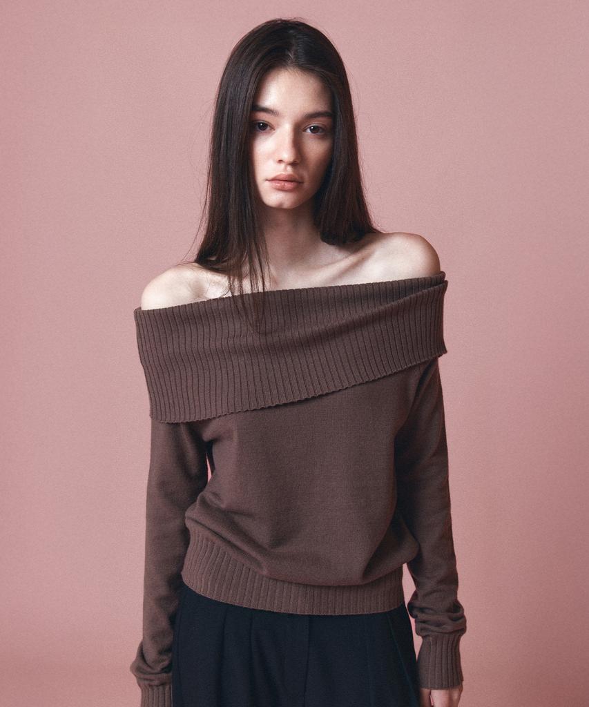 TOWAV Wee Off Shoulder Knit_Mocha