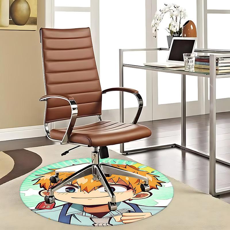 

1pc Anime Cartoon Design Round Carpet Office Chair Mat, NonSlip Rug for Home Decor 80cm