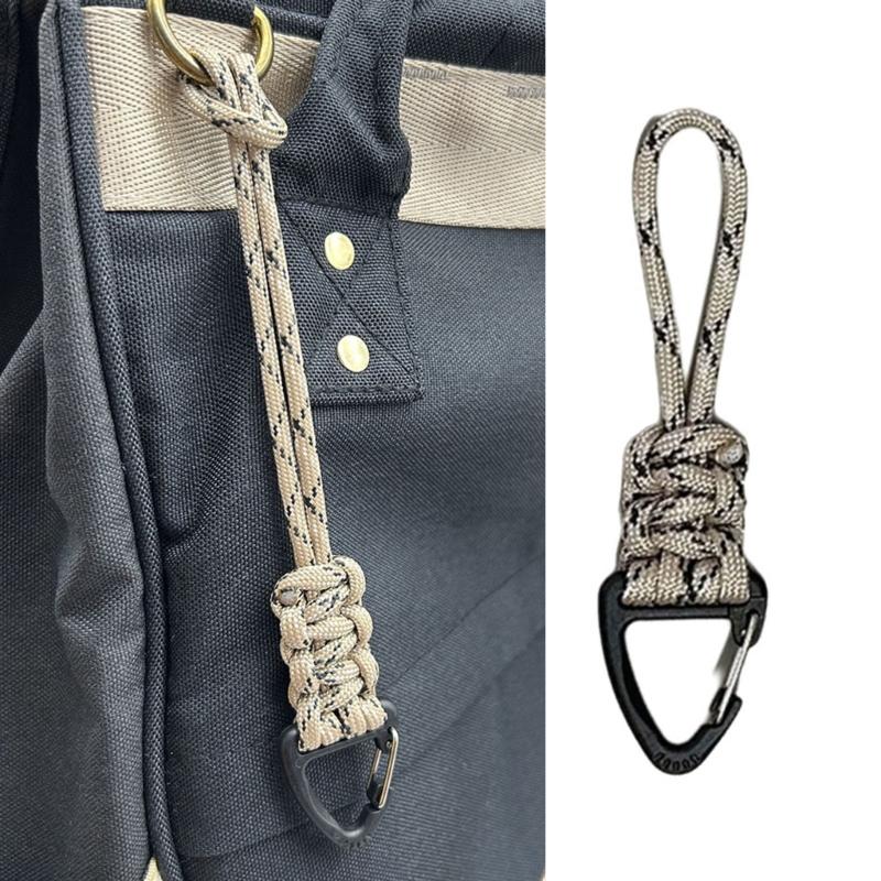 10pack High Strength Parachutes Cord Carabiner Weave Polyester Lanyard for Camping Hiking Climbing
