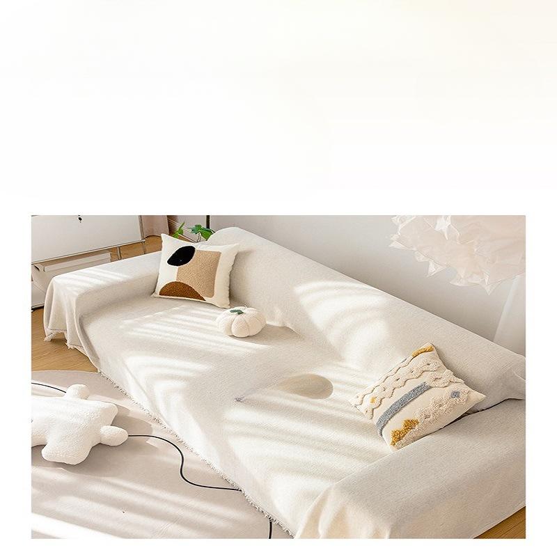 Moderner cremefarbener Stil, staubdichter Sofabezug, Handtuch, Sofakissen, Sofabezug, All-Inclusive, universelle Vier-Jahreszeiten-Universal-Chenille-Decke