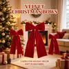 Soft Velvet Bow Ribbon Christmas Tree Ornament, Ideal for Wreaths Door Handles Fireplace Mantels Weddings & Festive Decor