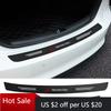 WVOSP1 Hot W204 C200 For Benz AMG Carbon Fiber Car Trunk Rear Bumper Sticker Guard Plate Protector For Mercedes Benz W212 W213 W205 W17
