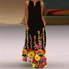 2024 Summer Retro V-Neck Multicolor Sleeveless Long Skirt Dress