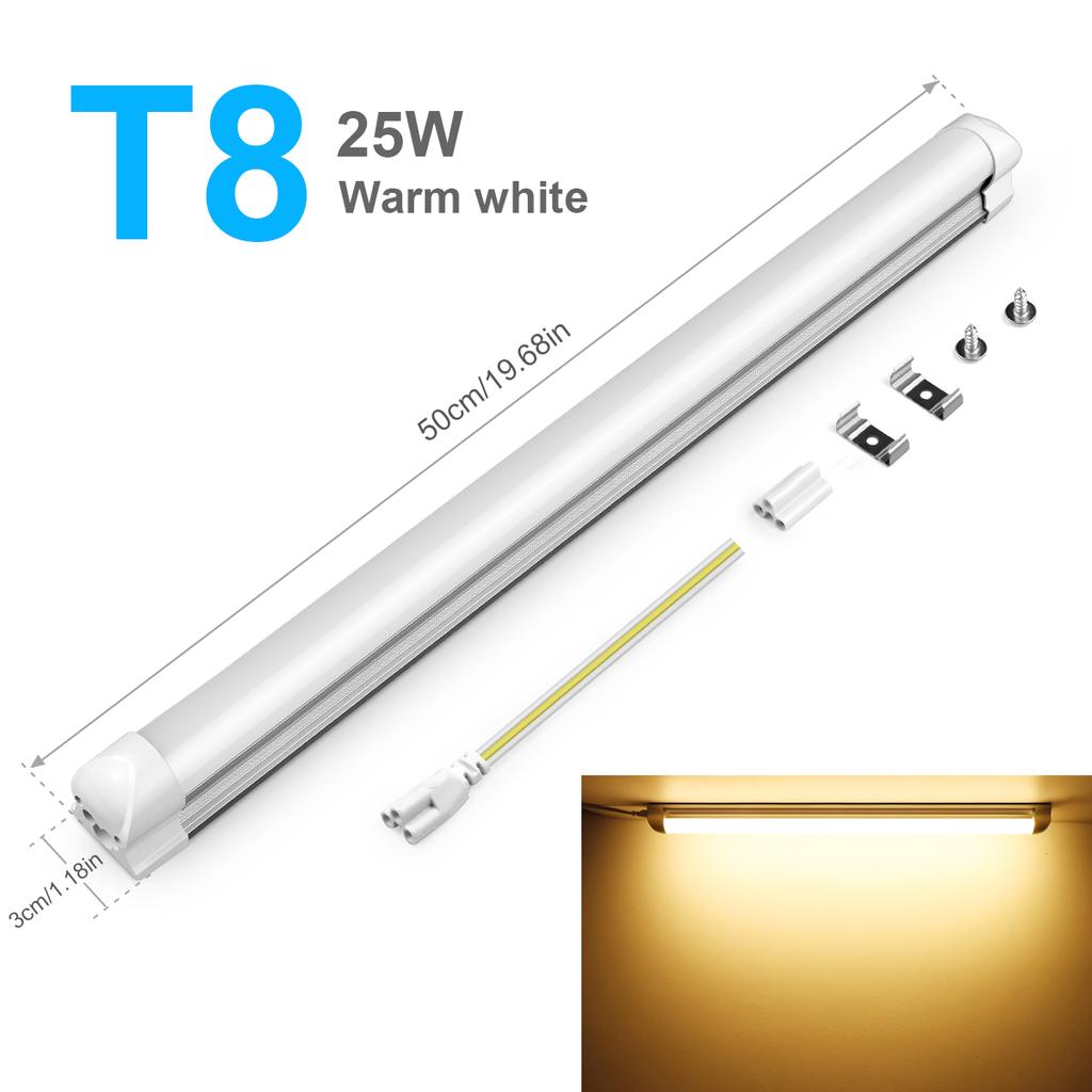50CM T5 T8 Aluminum LED Light Tube 15W 25W LED Lamp Tube 220V For Desk Work Shop Garage Warehouse Kitchen Cabinet Lighting