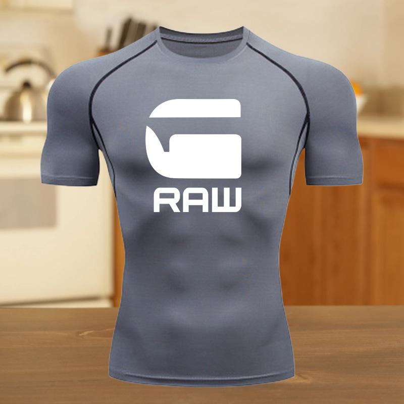 Men Compression Shirt for Workout Quick Dry Top Breathable Sweat Absorbing Tight Fit Fitness Suit T-Shirt Gym Sweat-Resistant