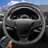 Для Chevrolet 15" Покриття на кермо автомобіля з вуглецевого волокна Чорна натуральна шкіра