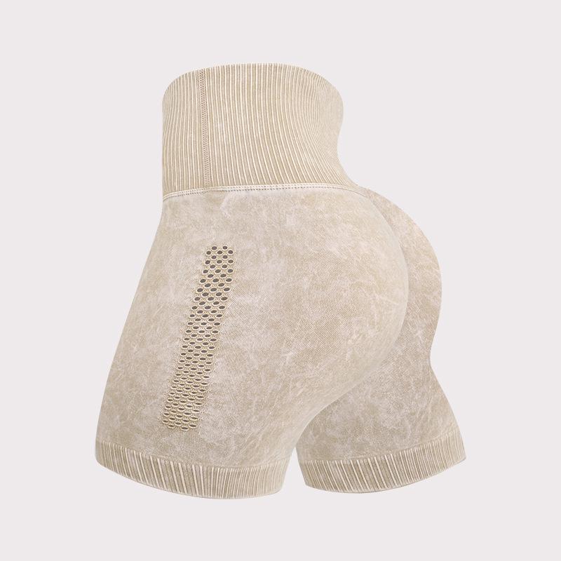 

Женские бесшовные фитнес-шорты с высокой талией – Подтягивающие ягодицы, быстросохнущая одежда для бега и йоги Large грязно-белый