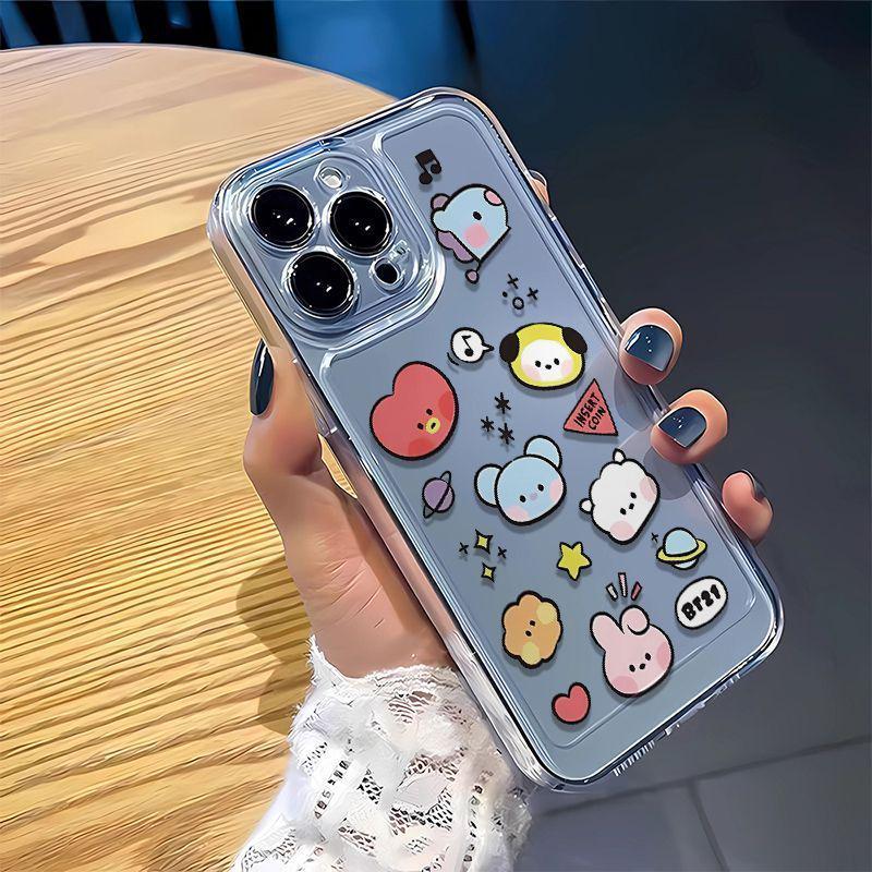 Space Cartoon Animal Avatar Phone Case for Apple 16/15/14 Pro Max, 13/12, and 16 Pro Soft Cases