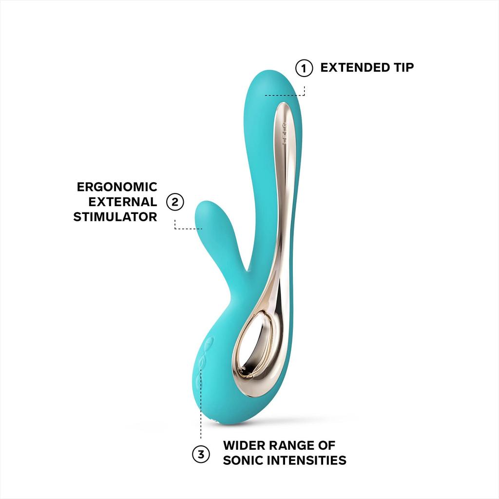 LELO Soraya 2 Rabbit Massager for Internal and External Waterproof 1 Aqua Pleasure, & Wireless, Piece,