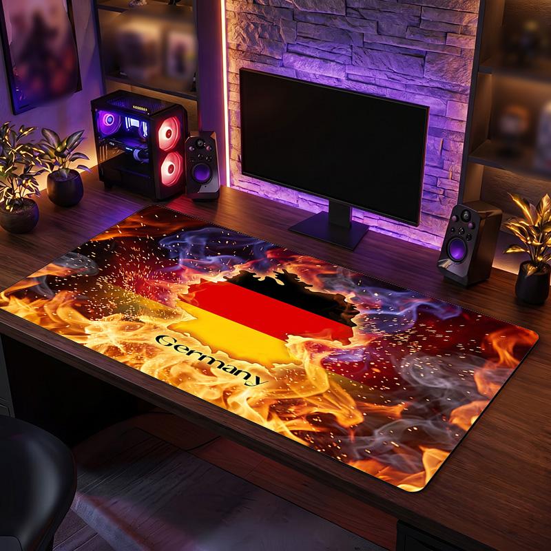 Germany Football Crest Mouse Pad, Extended Non Slip Rubber Desk Mat for Gaming Office Laptop Fan Gift