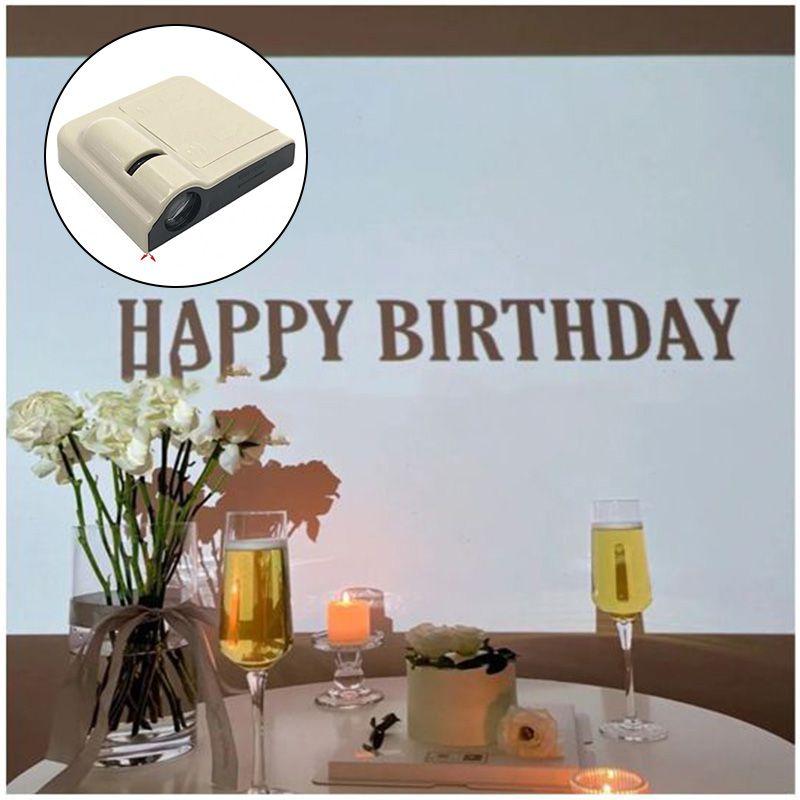 

Projector Happy Birthday Ins Lamp Square Photo Family Friend Wedding Party Decor 23
