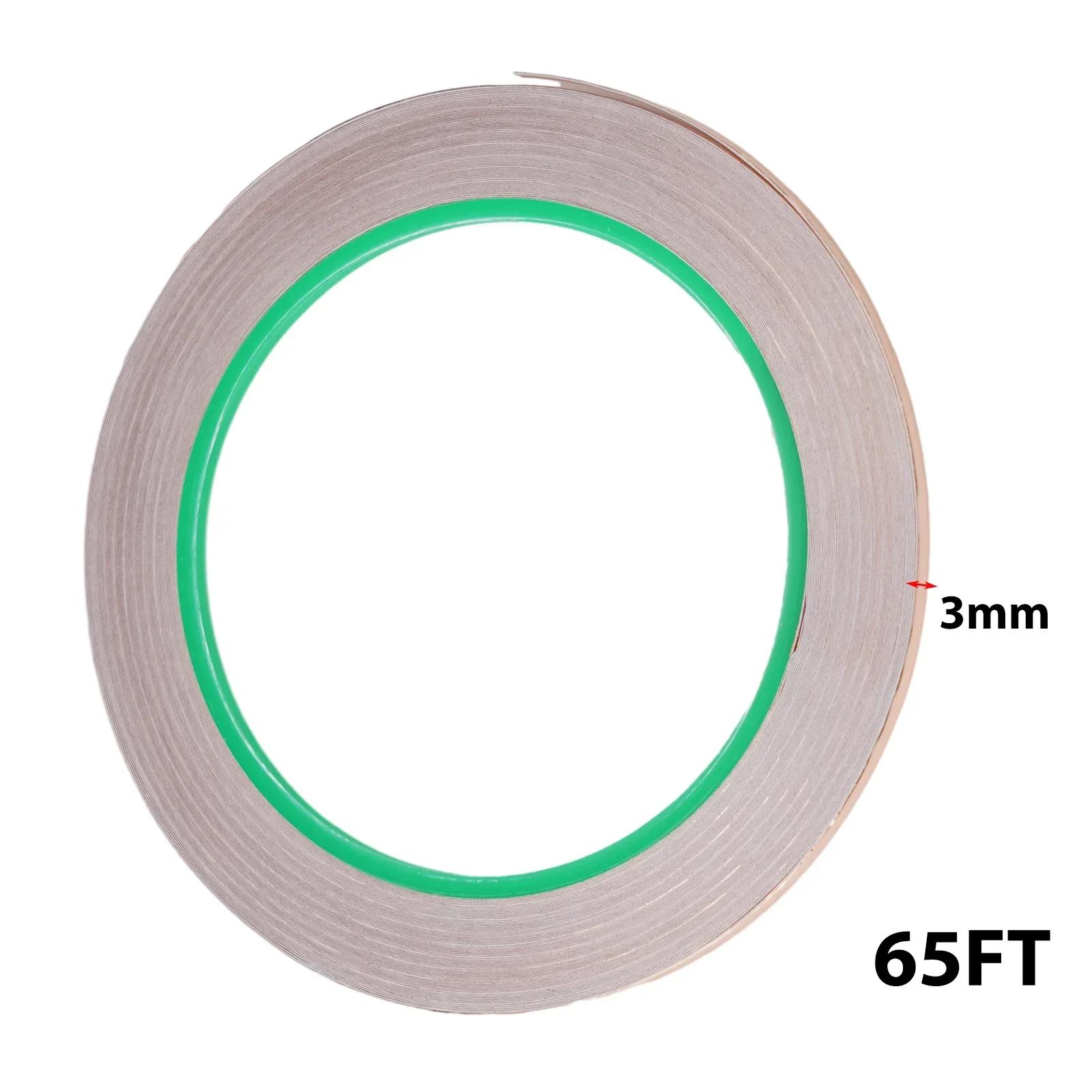 20M Copper Foil Tape Single Side Conductive Shielding Tape Snail Tape Stain Glass Home-Appliance DIY Copper-Tapes