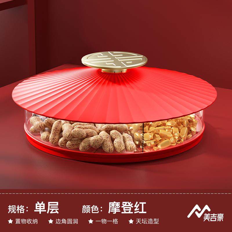 Plastic Dried Fruit Box Squirrel Cover Round Snack Tray Candy Box Food Organizer Melon Seed Nut Dried Fruit Plate Storage Boxes