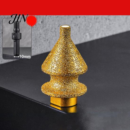 Ceramic Tile Drill Bit Diamond Chamfering for Grinder, 4-in-1 Hole Saw, Beveling Grinding Head Quartz Chamfering/Hole Enlarging/Polishing/Arc