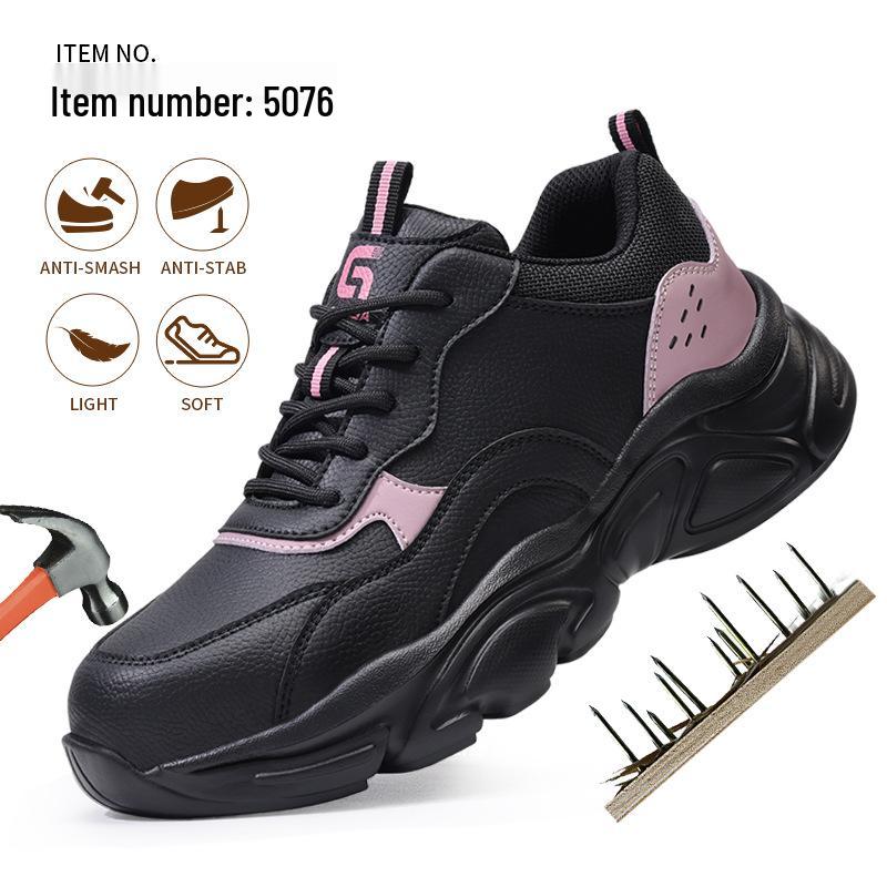 Zimowe buty robocze damskie: Anty-zmiażdżeniowe, Anty-przebiciowe, Wyściełane aksamitem, Odporne na ścieranie, Wygodne Buty Bezpieczeństwa na Place Budowy