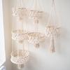 Kitchen Storage Basket Handmade Cotton Rope Weaving Wall Basket Plant Hanging Basket