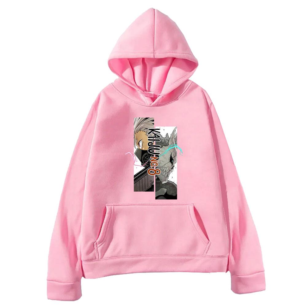 

Япония Аниме Кайдзю Нет. 8 предметов одежды Narumi Gen Graphic Printed Hooded Men Women Hoodies Manga Pullover Harajuku Male Sweatshirt Tops 4XL розовый
