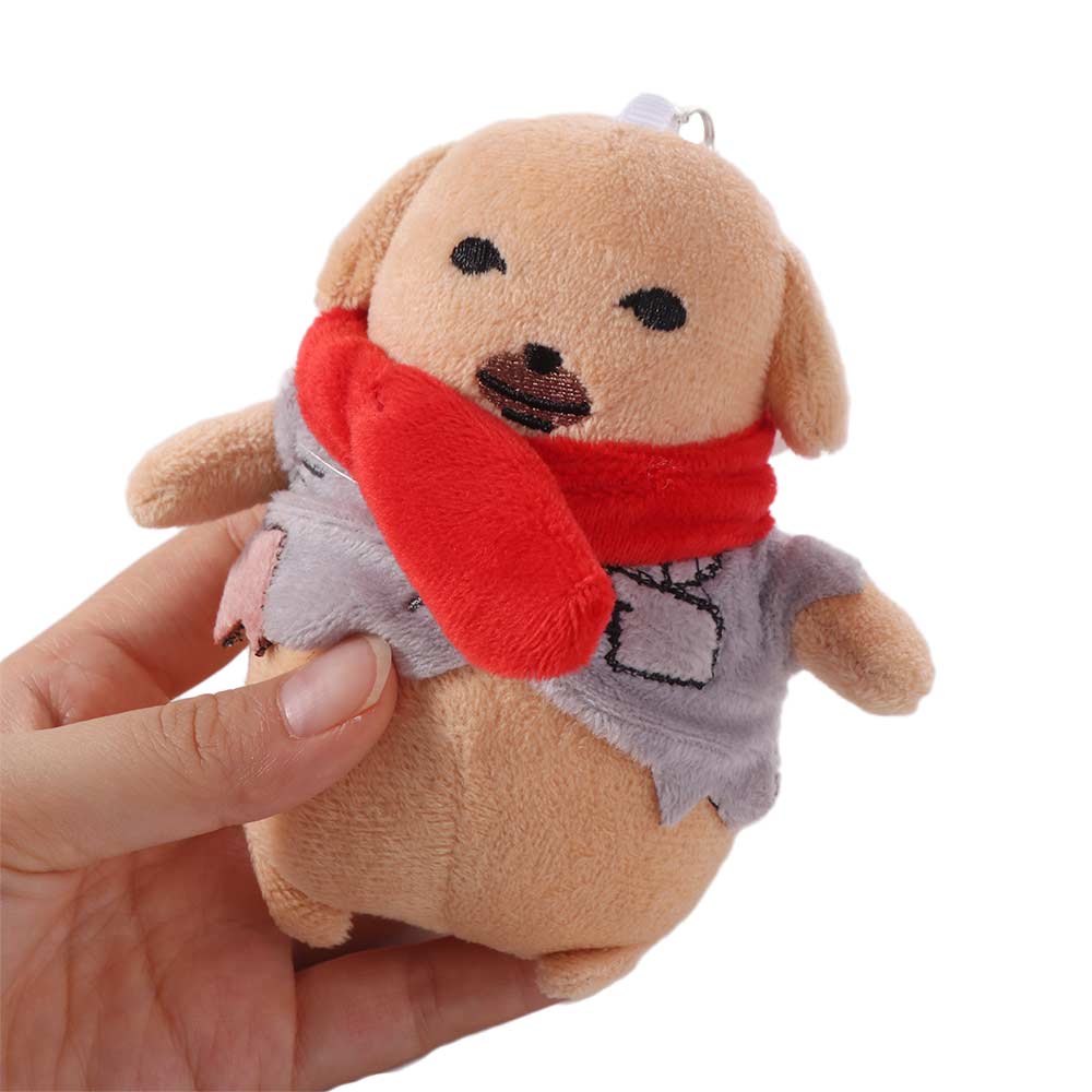 Stuffed Animal Dipping Sauce Dog Poor Tired Puppy Plush Keychain Dog Plush Doll  Gifts for Kid