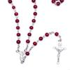 62KD 6mm Rosary Glass Beads Jesus for Cross Pendant Necklace Charm Chain Jewelry Christian Gifts