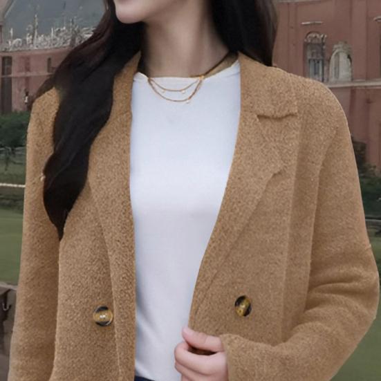 Women's Wool Blend Long Coat Oversized Double Breasted Trench Coat Notched Lapel Fall Winter Warm Overcoat