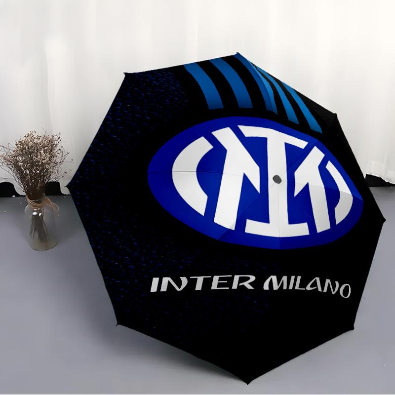1pc I-Internazionale Milano (2) Umbrella, Sun Protection, And UV Shielding. It Has Eight Sturdy Ribs for Outdoor Use And Perfect As a Holiday Gift