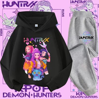Streetwearový outfit Detská mikina K-Pop Demon Hunter Pulóver Mikina Anime Tepláková súprava Kreslené Dievčatá Chlapci Detské Oblečenie