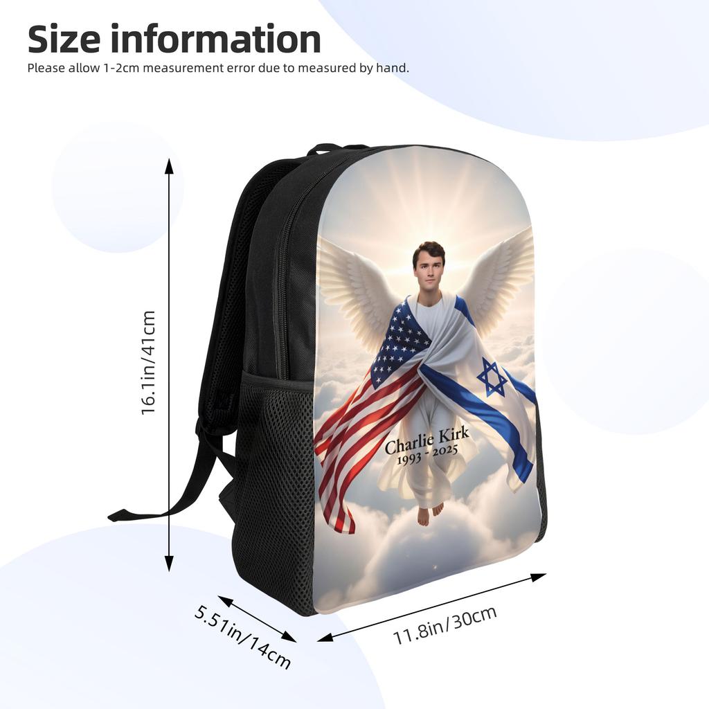 Charlie Kirk Daily Pack Boys Girls Durable Rucksacks Polyester Streetwear Schoolbags Outing Custom Rucksack Featuring Durable Construction
