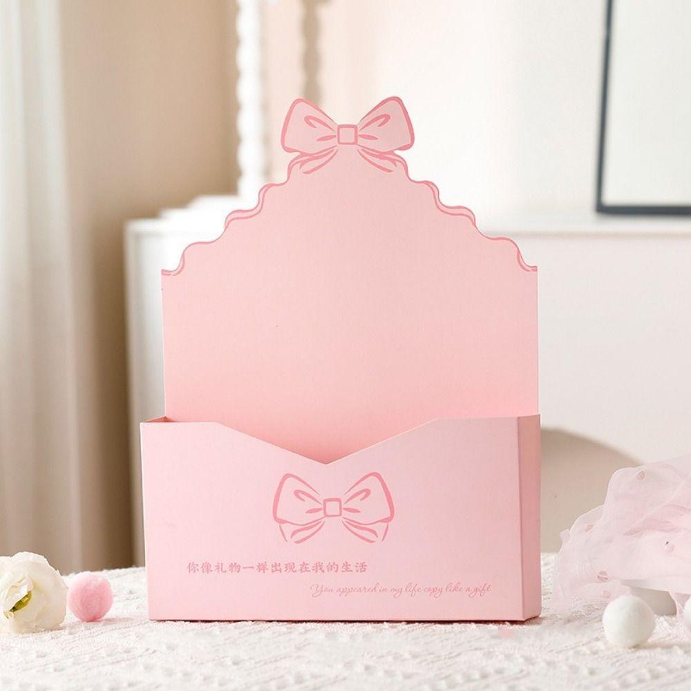 10 Stück Papier Valentinstag Umschlagboxen Faltbar Handgemacht Herzmuster Blume Geschenkbox DIY Strauß Umschlagboxen