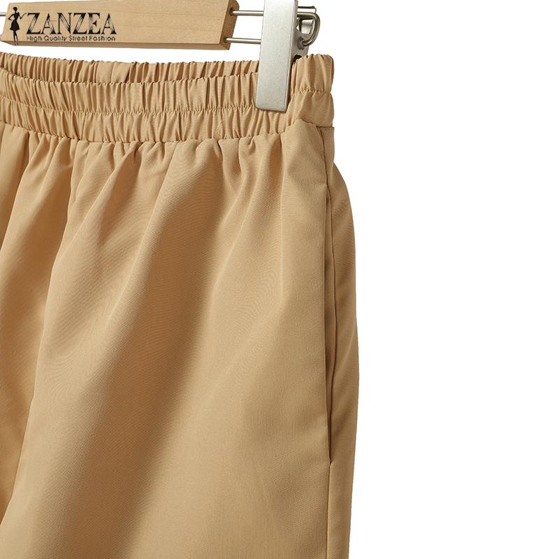 ZANZEA Set de Vară pentru Femei cu Bluză cu Mânecă Scurtă și Pantaloni Scurți